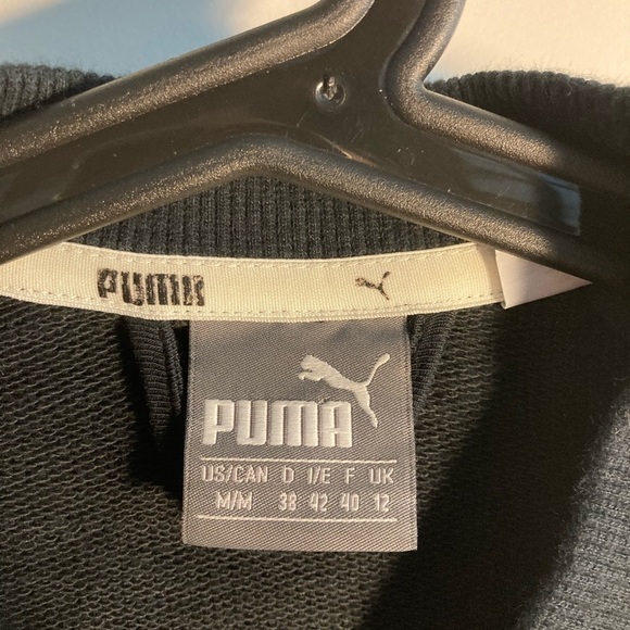 PUMA Sz M Athletic Activewear Jacket Black & White - Picture 3 of 6